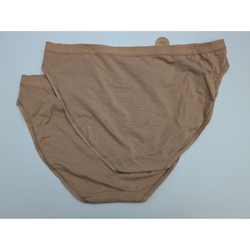 Wacoal 870362 Understated Cotton Bikini Panty Underwear 2 Pair 3XL Beige‎ NWT - Picture 2 of 7